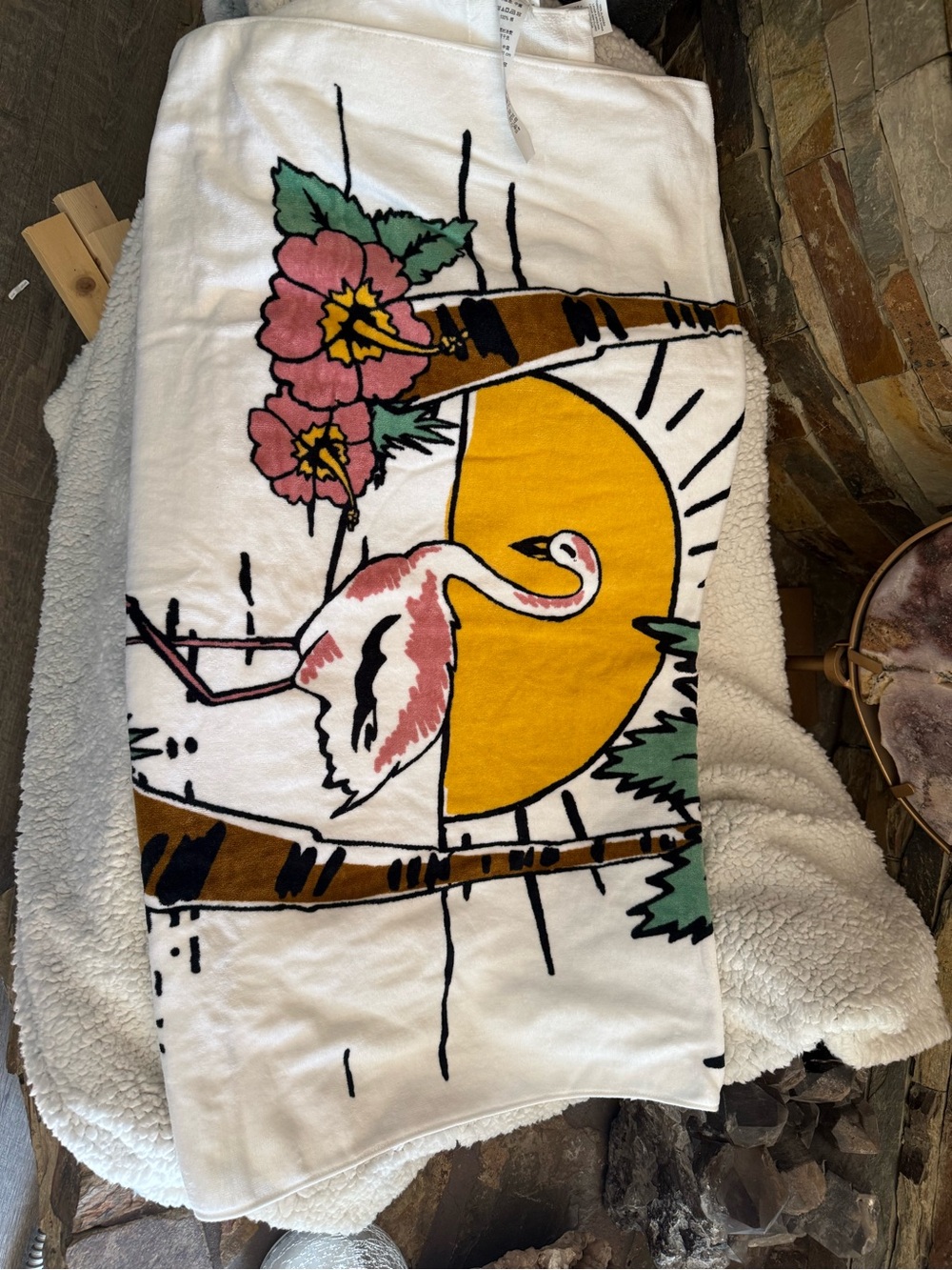 Coach Tropical Flamingo Beach Towel Brand New